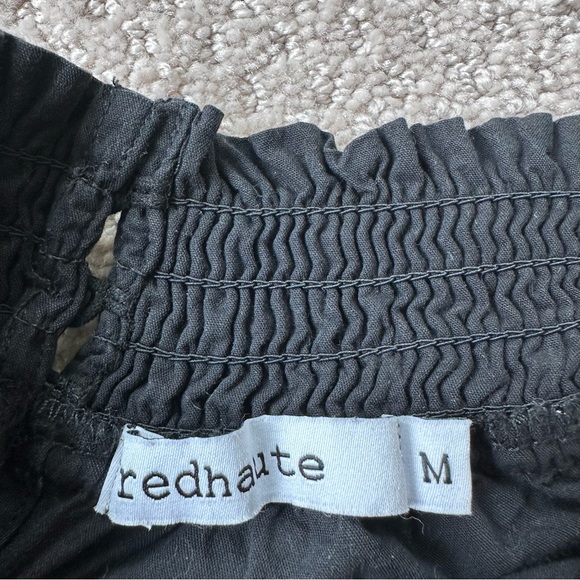 Red Haute Poplin Tie Front Halter Black Size M - Picture 7 of 8